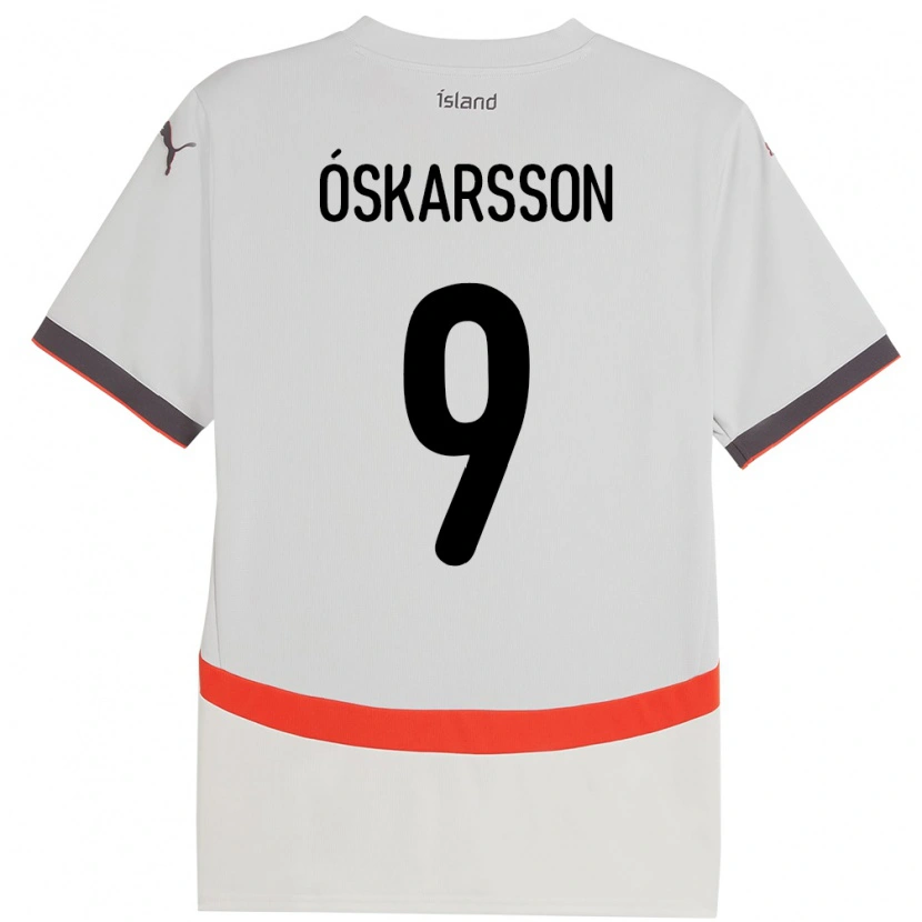 Danxen Kvinder Island Orri Óskarsson #9 Hvid Udebane Spillertrøjer 24-26 Trøje T-Shirt