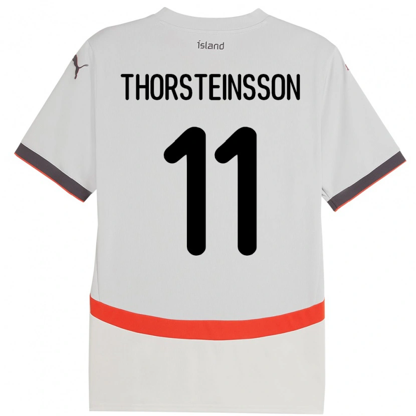 Danxen Kvinder Island Jón Dagur Thorsteinsson #11 Hvid Udebane Spillertrøjer 24-26 Trøje T-Shirt