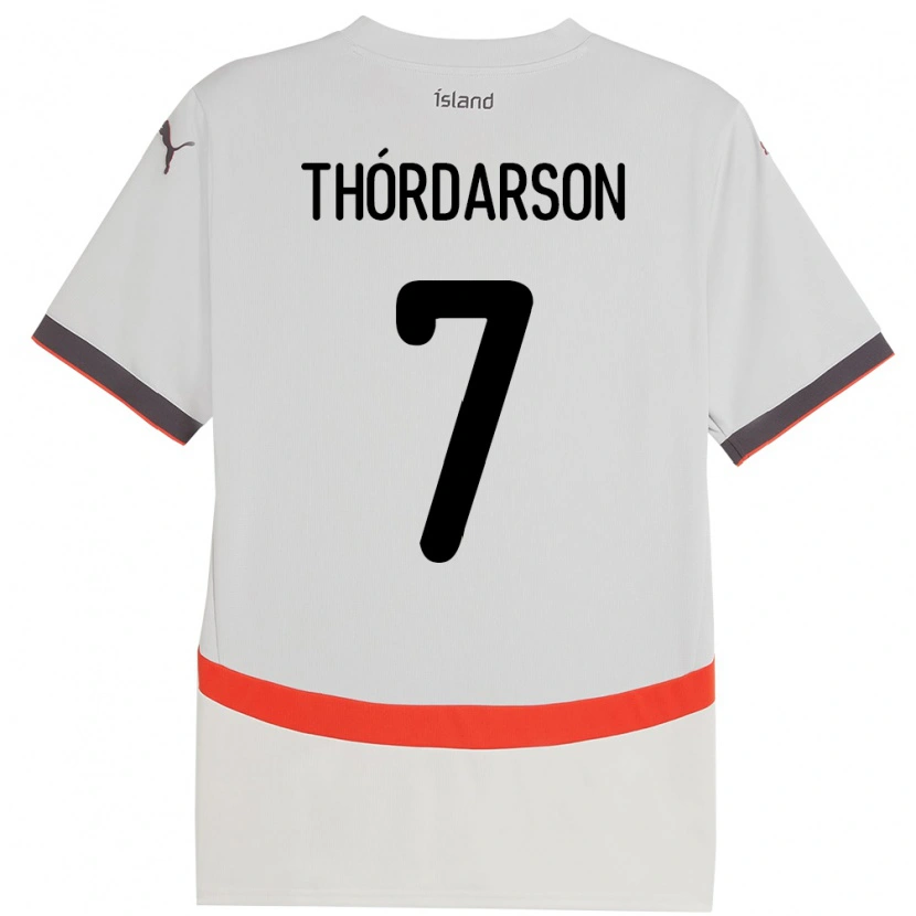 Danxen Kvinder Island Stígur Thórdarson #7 Hvid Udebane Spillertrøjer 24-26 Trøje T-Shirt