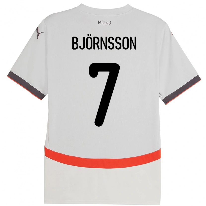 Danxen Kvinder Island Benjamin Björnsson #7 Hvid Udebane Spillertrøjer 24-26 Trøje T-Shirt