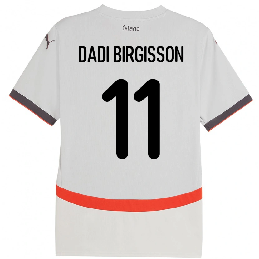 Danxen Kvinder Island Adolf Dadi Birgisson #11 Hvid Udebane Spillertrøjer 24-26 Trøje T-Shirt