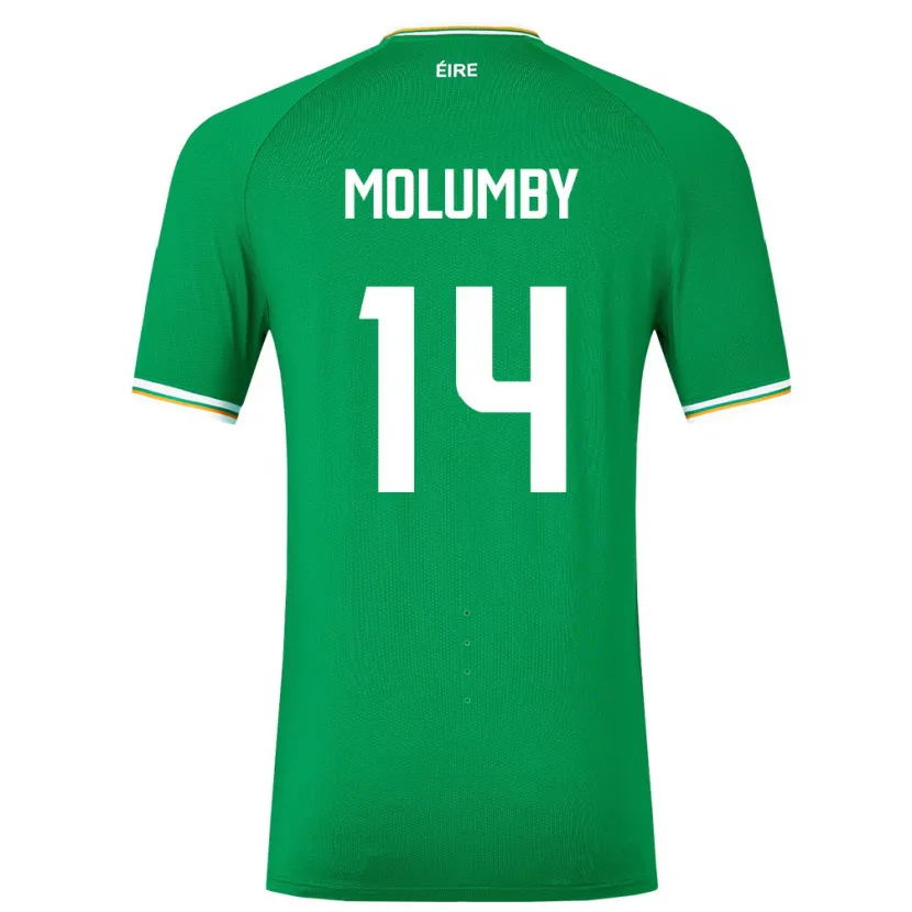 Danxen Børn Irland Jayson Molumby #14 Grøn Hjemmebane Spillertrøjer 24-26 Trøje T-Shirt