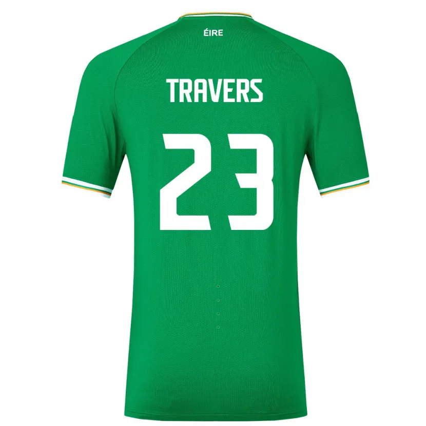 Danxen Børn Irland Mark Travers #23 Grøn Hjemmebane Spillertrøjer 24-26 Trøje T-Shirt