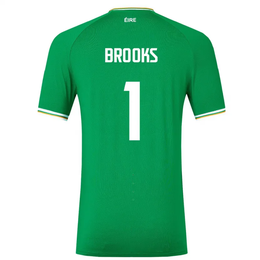 Danxen Børn Irland Tiernan Brooks #1 Grøn Hjemmebane Spillertrøjer 24-26 Trøje T-Shirt