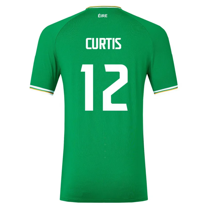 Danxen Børn Irland Sam Curtis #12 Grøn Hjemmebane Spillertrøjer 24-26 Trøje T-Shirt