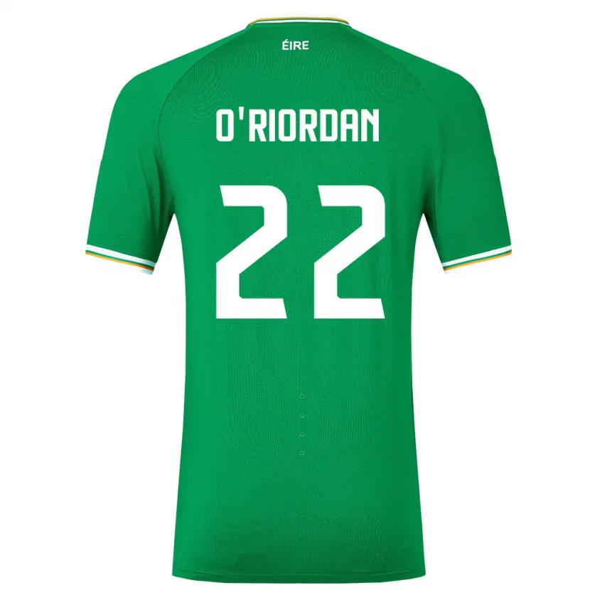 Danxen Børn Irland Connor O'riordan #22 Grøn Hjemmebane Spillertrøjer 24-26 Trøje T-Shirt