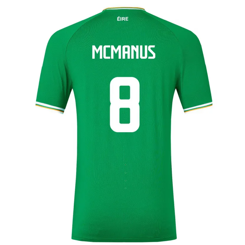 Danxen Børn Irland James Mcmanus #8 Grøn Hjemmebane Spillertrøjer 24-26 Trøje T-Shirt