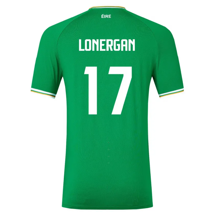 Danxen Børn Irland Tom Lonergan #17 Grøn Hjemmebane Spillertrøjer 24-26 Trøje T-Shirt