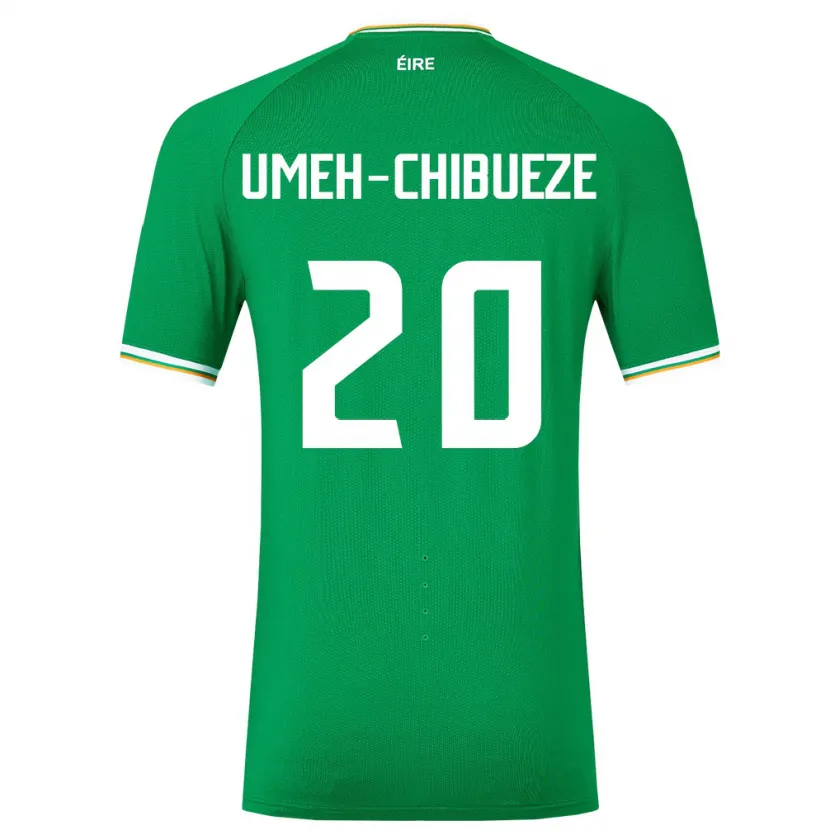 Danxen Børn Irland Franco Umeh-Chibueze #20 Grøn Hjemmebane Spillertrøjer 24-26 Trøje T-Shirt