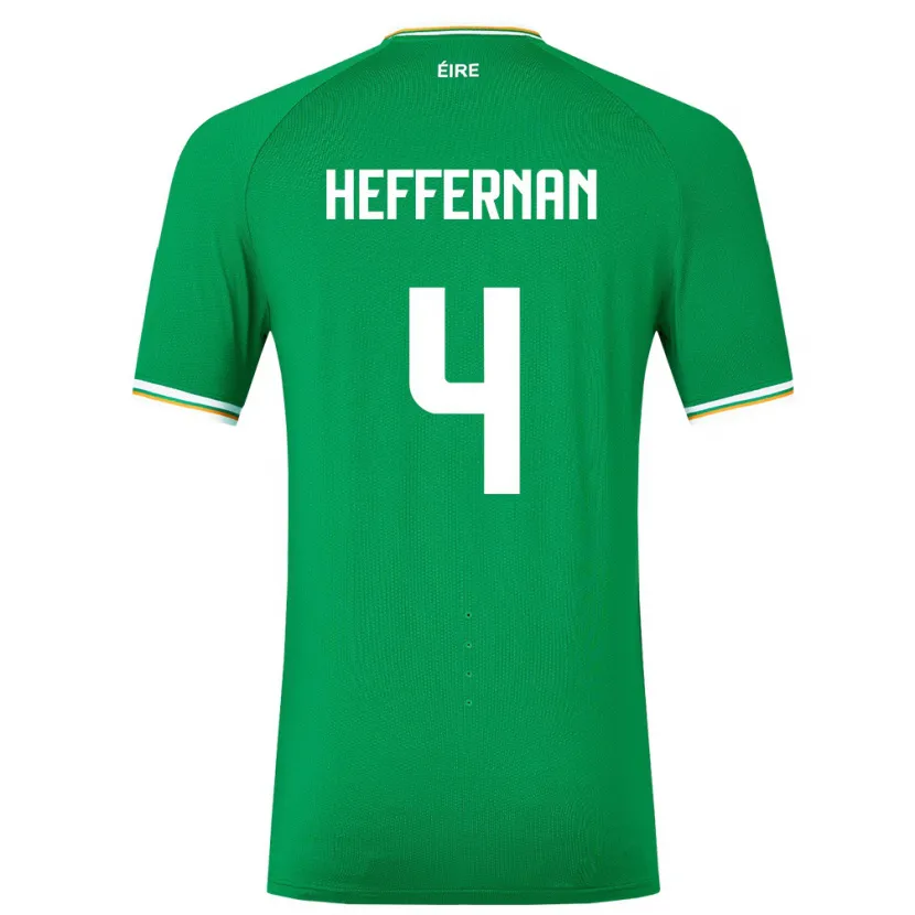 Danxen Børn Irland Cathal Heffernan #4 Grøn Hjemmebane Spillertrøjer 24-26 Trøje T-Shirt