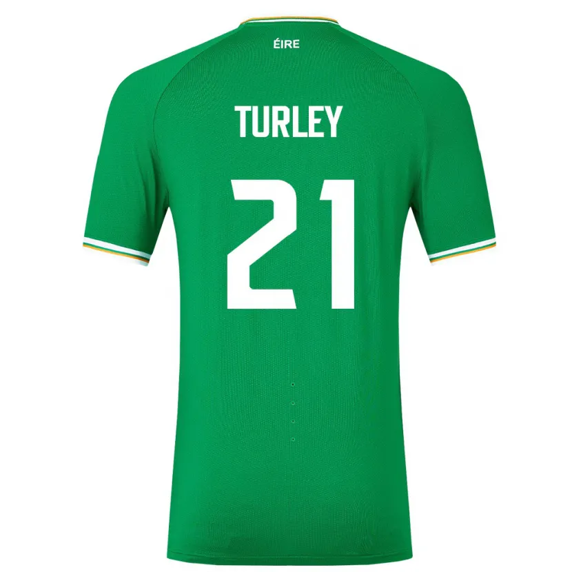 Danxen Børn Irland Freddie Turley #21 Grøn Hjemmebane Spillertrøjer 24-26 Trøje T-Shirt