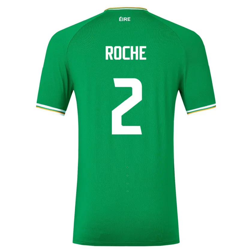 Danxen Børn Irland James Roche #2 Grøn Hjemmebane Spillertrøjer 24-26 Trøje T-Shirt