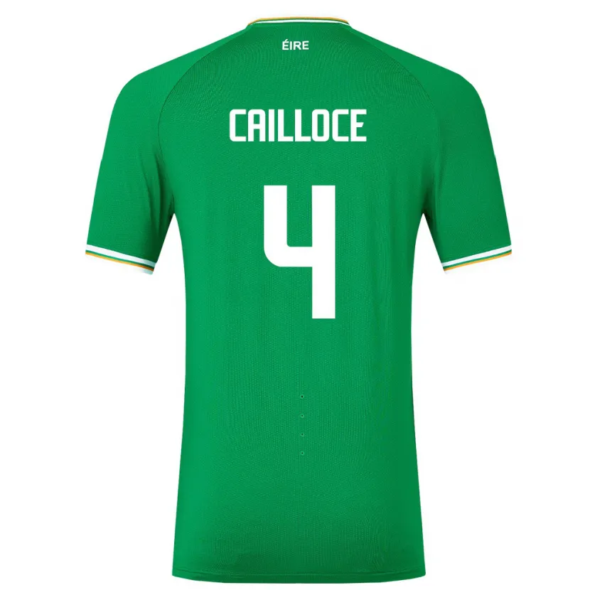 Danxen Børn Irland Luca Cailloce #4 Grøn Hjemmebane Spillertrøjer 24-26 Trøje T-Shirt