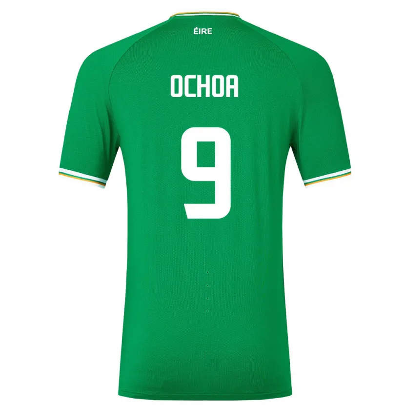 Danxen Børn Irland Aarón Ochoa #9 Grøn Hjemmebane Spillertrøjer 24-26 Trøje T-Shirt