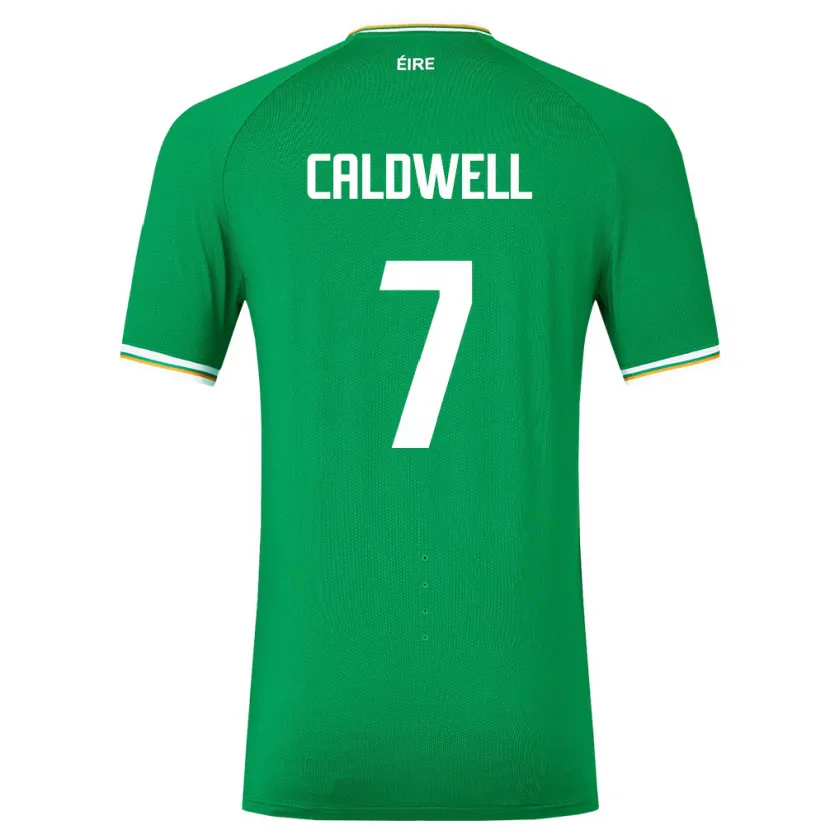 Danxen Børn Irland Diane Caldwell #7 Grøn Hjemmebane Spillertrøjer 24-26 Trøje T-Shirt