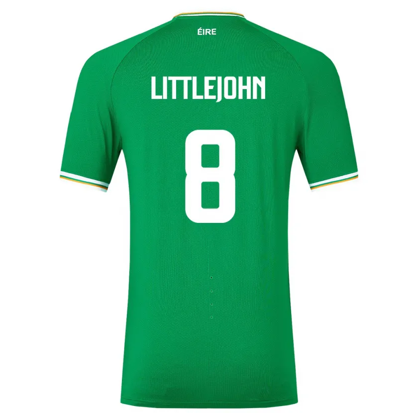 Danxen Børn Irland Ruesha Littlejohn #8 Grøn Hjemmebane Spillertrøjer 24-26 Trøje T-Shirt