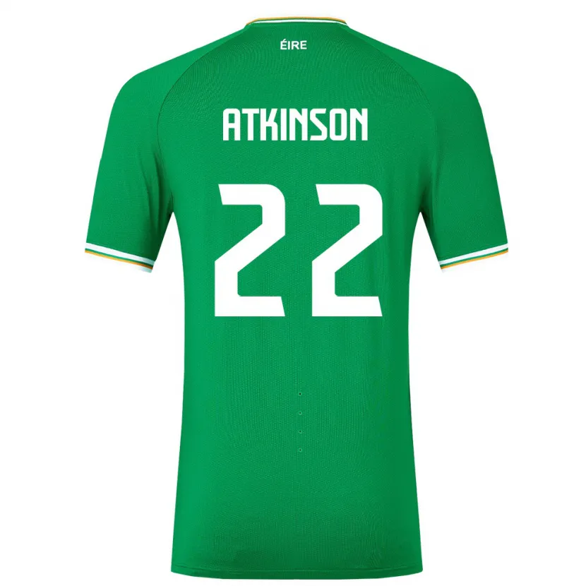 Danxen Børn Irland Isibeal Atkinson #22 Grøn Hjemmebane Spillertrøjer 24-26 Trøje T-Shirt