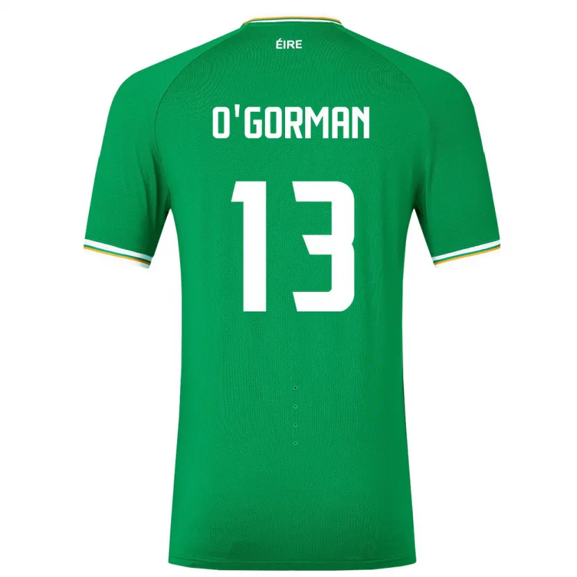 Danxen Børn Irland Áine O'gorman #13 Grøn Hjemmebane Spillertrøjer 24-26 Trøje T-Shirt