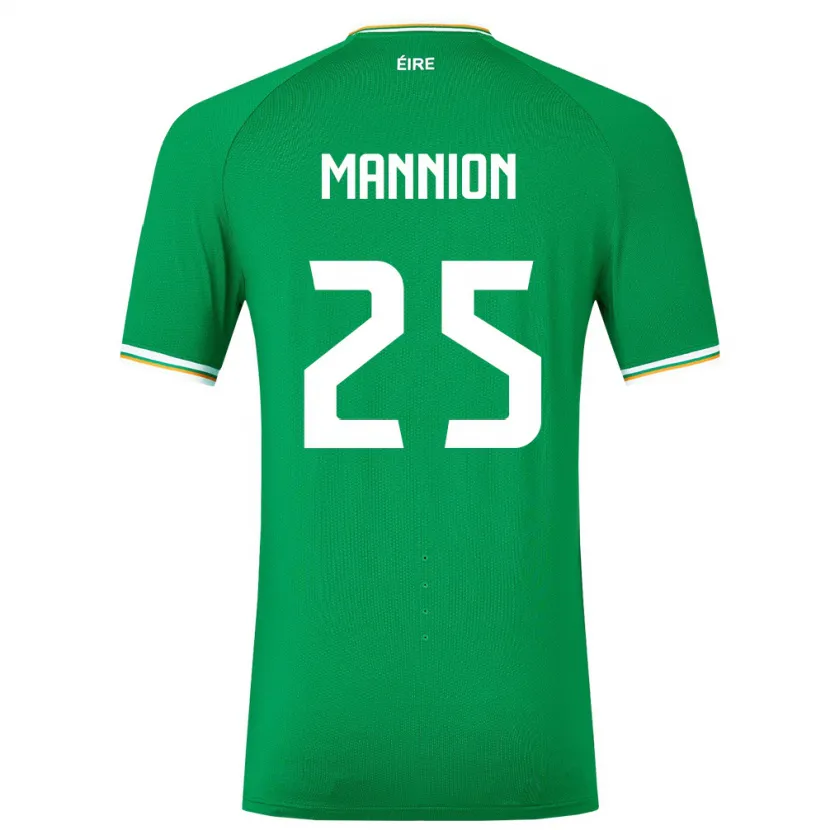 Danxen Børn Irland Aoife Mannion #25 Grøn Hjemmebane Spillertrøjer 24-26 Trøje T-Shirt