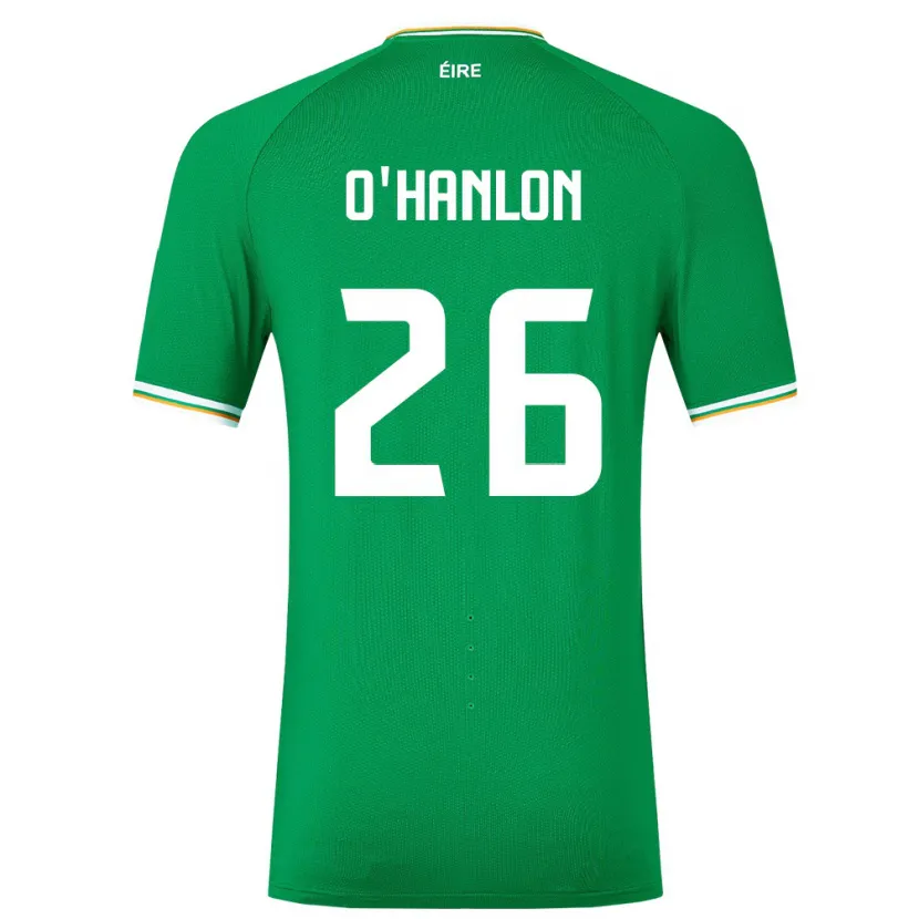 Danxen Børn Irland Tara O'hanlon #26 Grøn Hjemmebane Spillertrøjer 24-26 Trøje T-Shirt