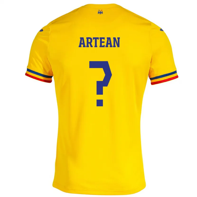 Danxen Børn Rumænien Andrei Artean #0 Gul Hjemmebane Spillertrøjer 24-26 Trøje T-Shirt