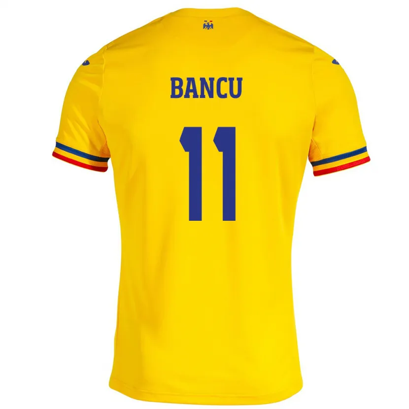 Danxen Børn Rumænien Nicuşor Bancu #11 Gul Hjemmebane Spillertrøjer 24-26 Trøje T-Shirt