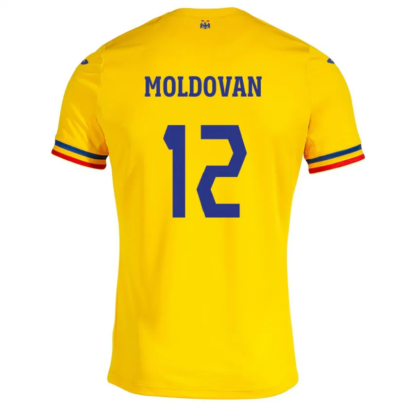 Danxen Børn Rumænien Horaţiu Moldovan #12 Gul Hjemmebane Spillertrøjer 24-26 Trøje T-Shirt