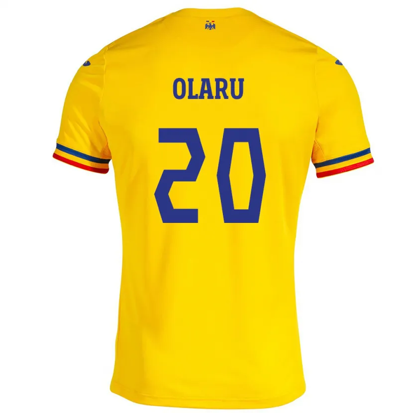 Danxen Børn Rumænien Darius Olaru #20 Gul Hjemmebane Spillertrøjer 24-26 Trøje T-Shirt