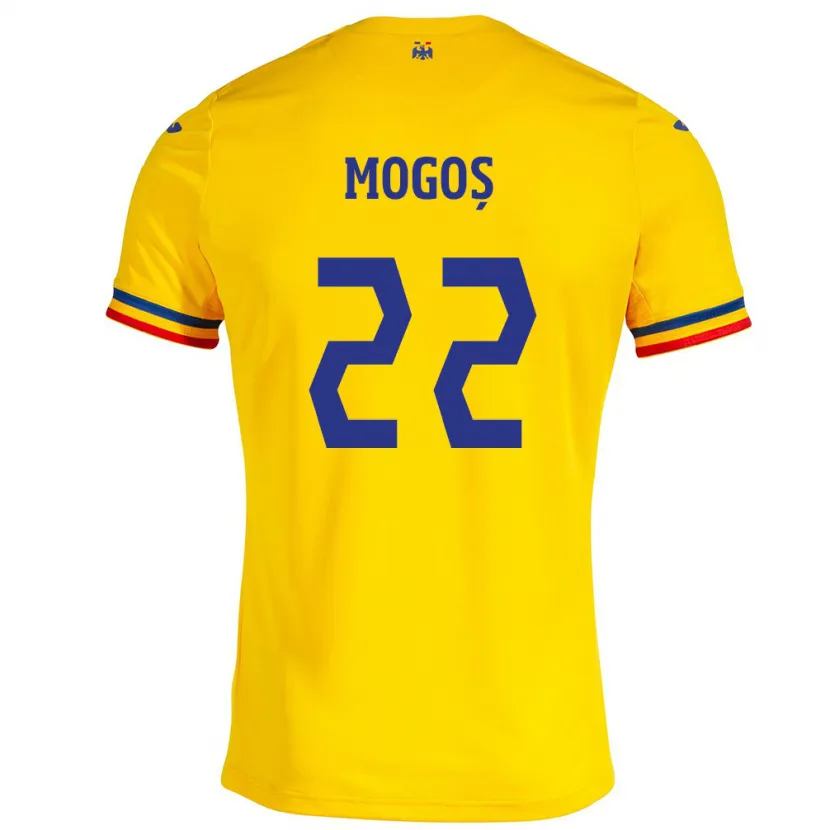 Danxen Børn Rumænien Vasile Mogoș #22 Gul Hjemmebane Spillertrøjer 24-26 Trøje T-Shirt