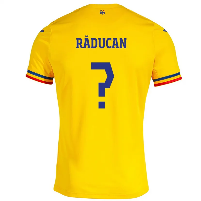 Danxen Børn Rumænien Iustin Răducan #0 Gul Hjemmebane Spillertrøjer 24-26 Trøje T-Shirt