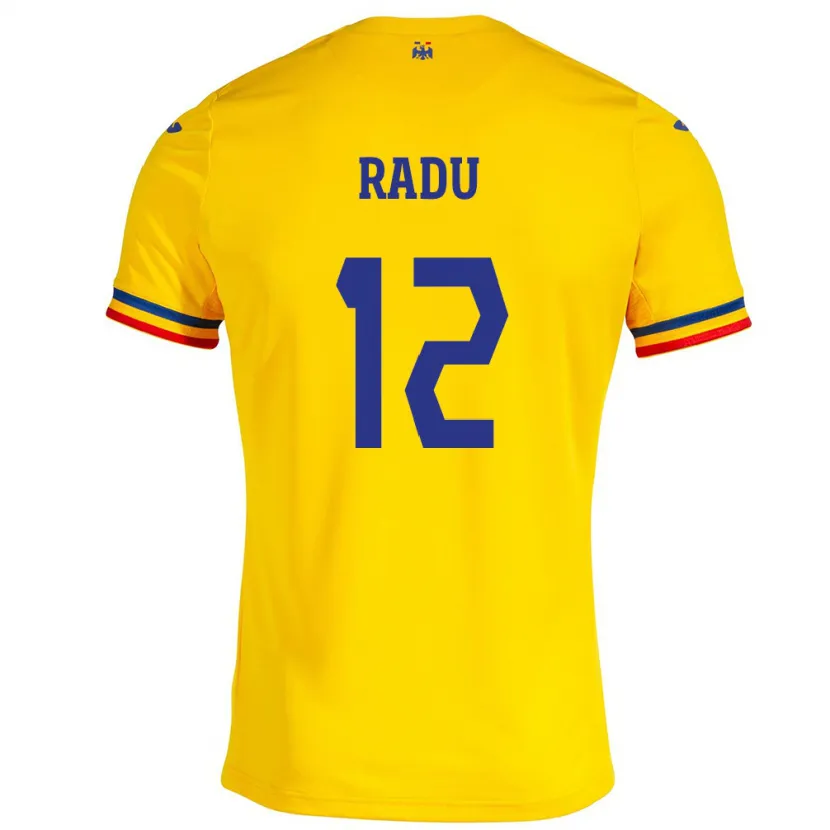 Danxen Børn Rumænien Riccardo Radu #12 Gul Hjemmebane Spillertrøjer 24-26 Trøje T-Shirt