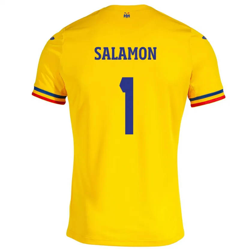 Danxen Børn Rumænien Szidonia Salamon #1 Gul Hjemmebane Spillertrøjer 24-26 Trøje T-Shirt