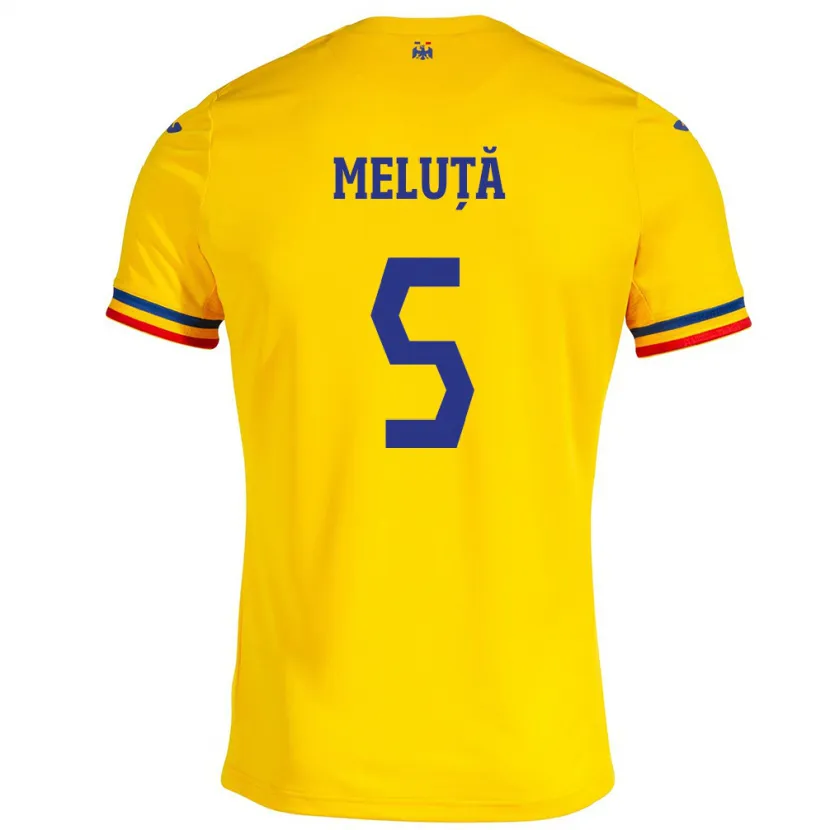 Danxen Børn Rumænien Teodora Meluță #5 Gul Hjemmebane Spillertrøjer 24-26 Trøje T-Shirt