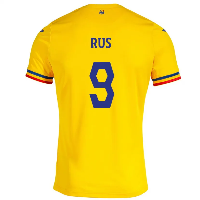 Danxen Børn Rumænien Laura Rus #9 Gul Hjemmebane Spillertrøjer 24-26 Trøje T-Shirt