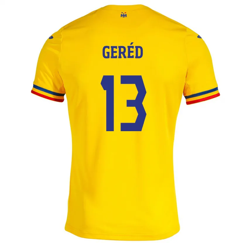 Danxen Børn Rumænien Erika Geréd #13 Gul Hjemmebane Spillertrøjer 24-26 Trøje T-Shirt