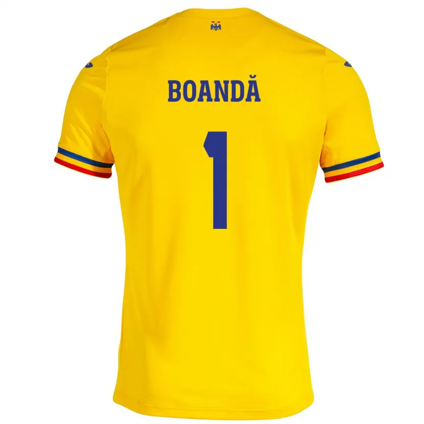 Danxen Børn Rumænien Lavinia Boandă #1 Gul Hjemmebane Spillertrøjer 24-26 Trøje T-Shirt