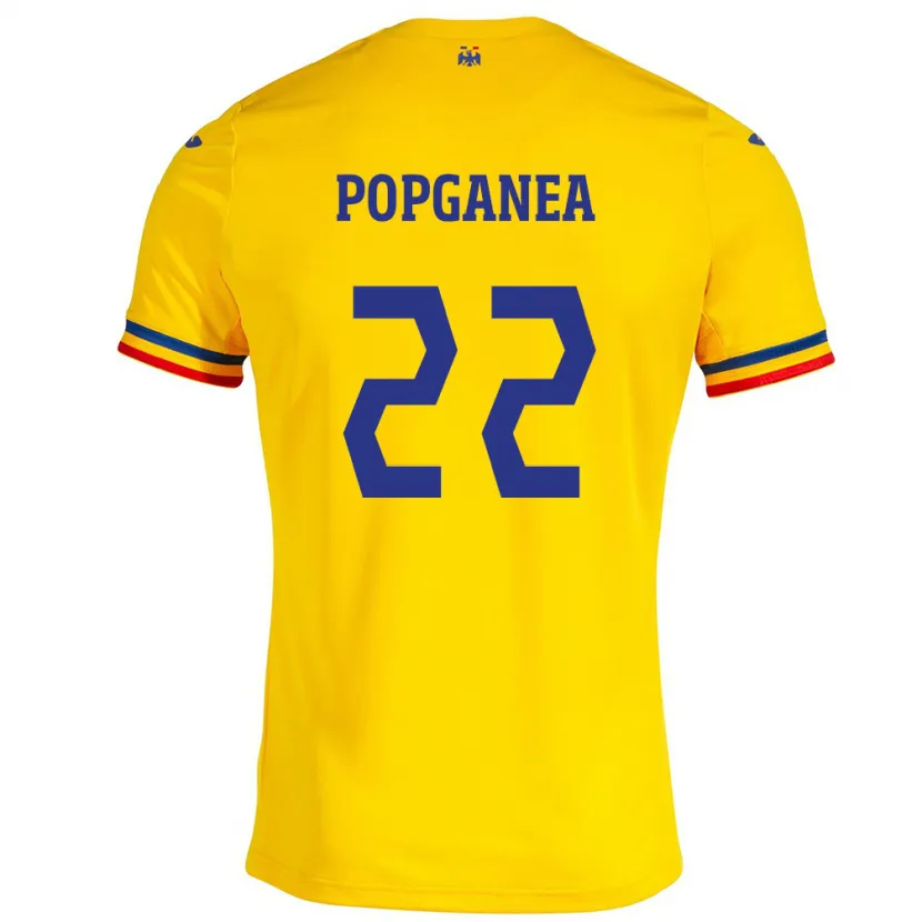 Danxen Børn Rumænien Mirela Pop-Ganea #22 Gul Hjemmebane Spillertrøjer 24-26 Trøje T-Shirt