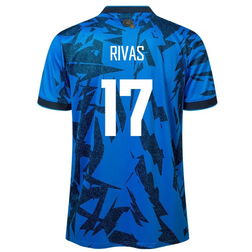 Danxen Børn El Salvador Eduardo Rivas #17 Blå Hjemmebane Spillertrøjer 24-26 Trøje T-Shirt