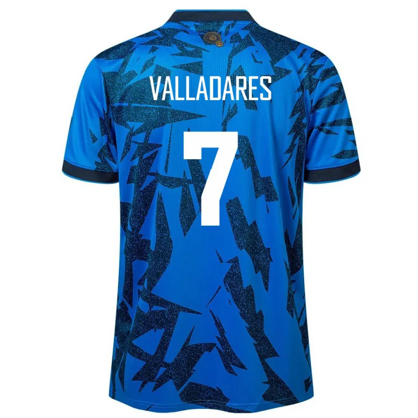 Danxen Børn El Salvador Jefferson Valladares #7 Blå Hjemmebane Spillertrøjer 24-26 Trøje T-Shirt