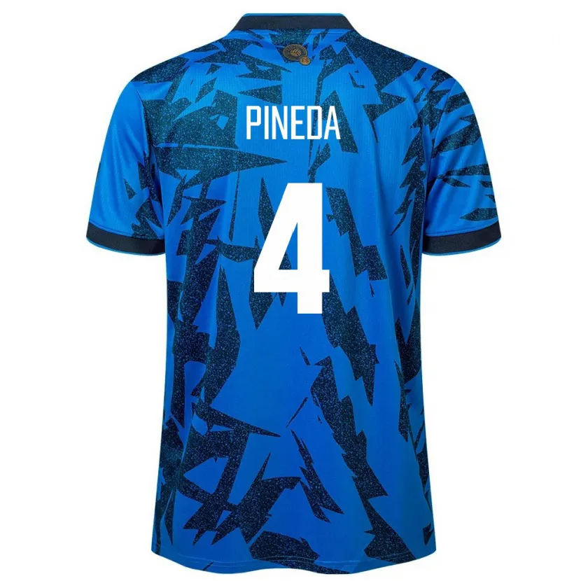 Danxen Børn El Salvador Wálter Pineda #4 Blå Hjemmebane Spillertrøjer 24-26 Trøje T-Shirt