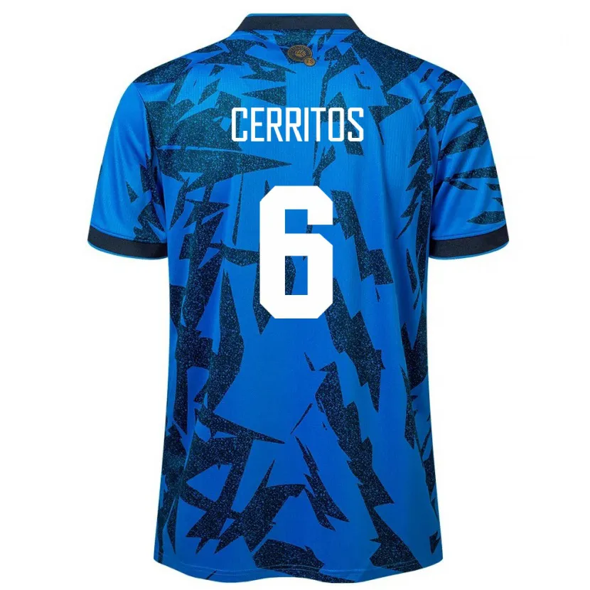 Danxen Børn El Salvador Mauricio Cerritos #6 Blå Hjemmebane Spillertrøjer 24-26 Trøje T-Shirt