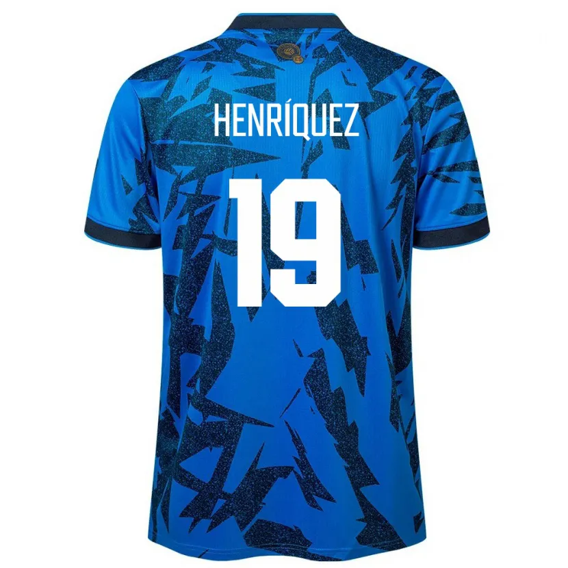 Danxen Børn El Salvador Alejandro Henríquez #19 Blå Hjemmebane Spillertrøjer 24-26 Trøje T-Shirt