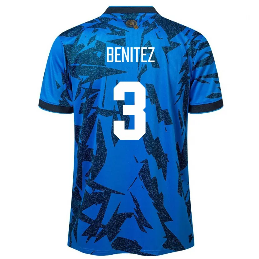 Danxen Børn El Salvador Carolina Benitez #3 Blå Hjemmebane Spillertrøjer 24-26 Trøje T-Shirt