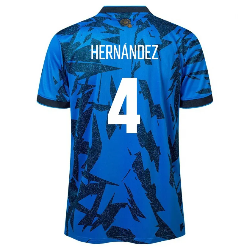 Danxen Børn El Salvador Elaily Hernández #4 Blå Hjemmebane Spillertrøjer 24-26 Trøje T-Shirt