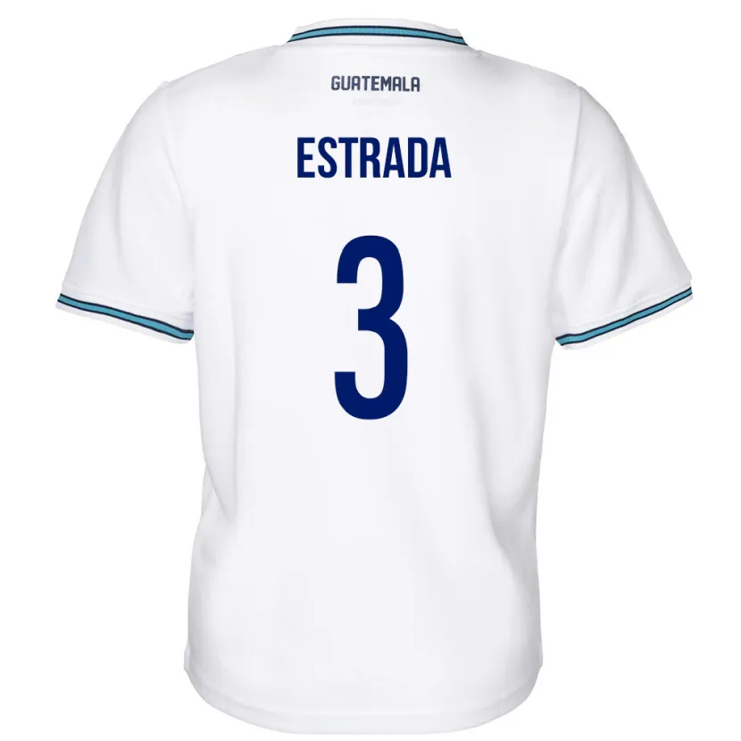 Danxen Børn Guatemala Carlos Estrada #3 Hvid Hjemmebane Spillertrøjer 24-26 Trøje T-Shirt