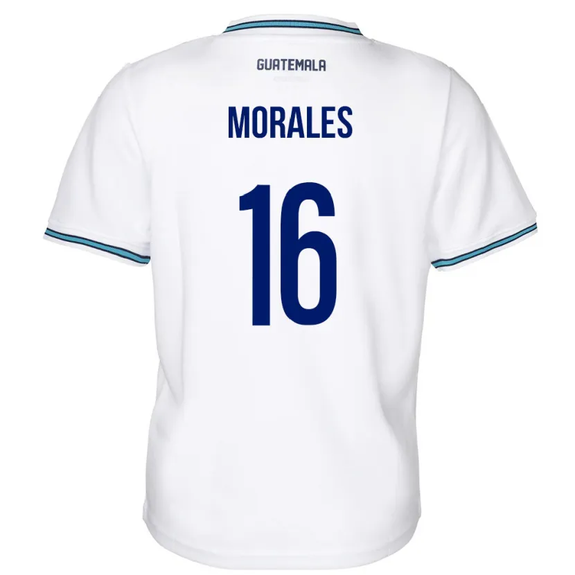 Danxen Børn Guatemala José Morales #16 Hvid Hjemmebane Spillertrøjer 24-26 Trøje T-Shirt