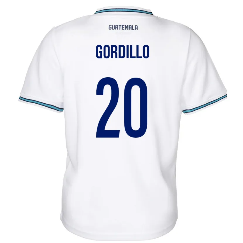 Danxen Børn Guatemala Gerardo Gordillo #20 Hvid Hjemmebane Spillertrøjer 24-26 Trøje T-Shirt