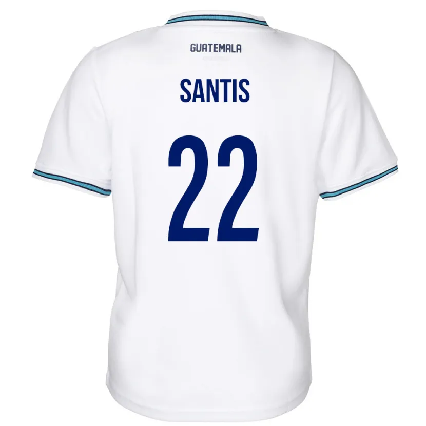 Danxen Børn Guatemala Diego Santis #22 Hvid Hjemmebane Spillertrøjer 24-26 Trøje T-Shirt