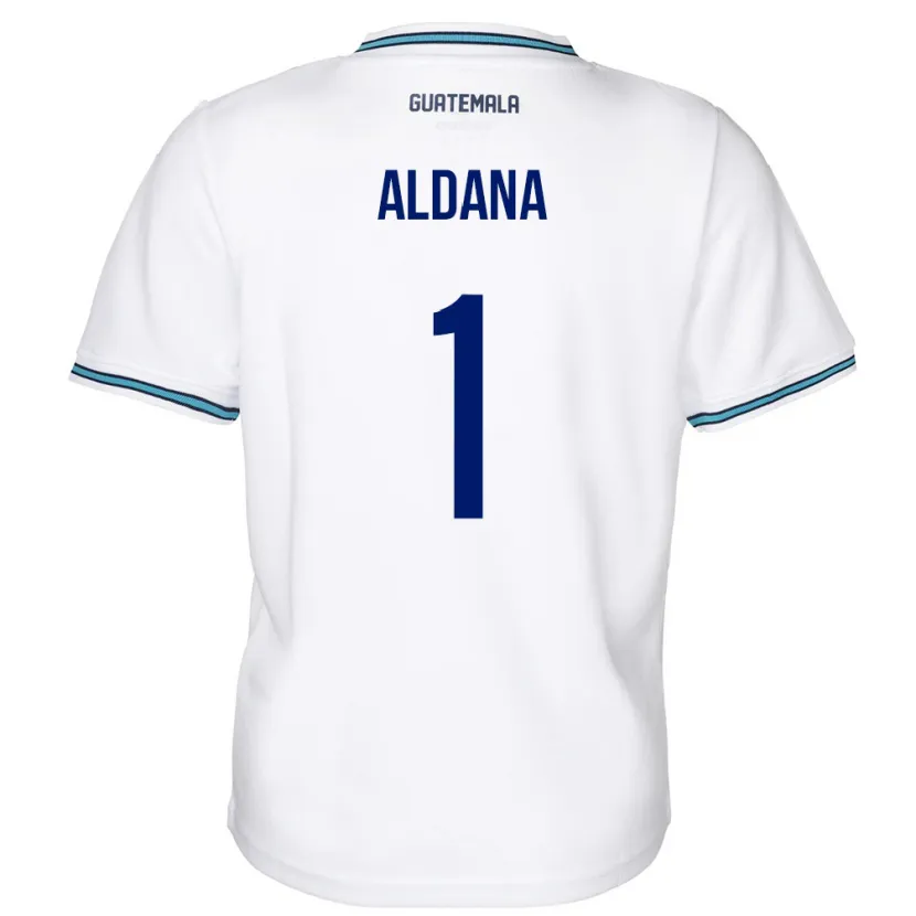 Danxen Børn Guatemala David Aldana #1 Hvid Hjemmebane Spillertrøjer 24-26 Trøje T-Shirt