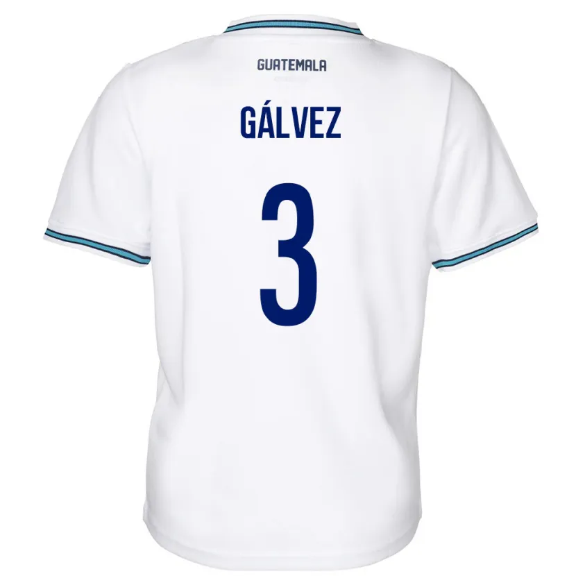 Danxen Børn Guatemala Fredy Gálvez #3 Hvid Hjemmebane Spillertrøjer 24-26 Trøje T-Shirt